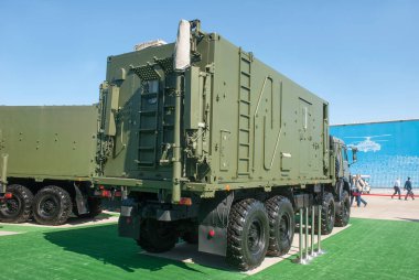 Zhukovsky, RUSSIA - 28 Ağustos 2019: Rus elektronik savaş sistemi (EW) 