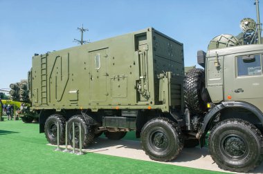 Zhukovsky, RUSSIA - 28 Ağustos 2019: Rus elektronik savaş sistemi (EW) 