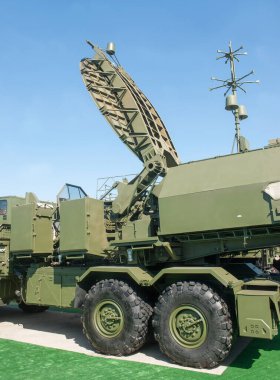 Zhukovsky, RUSSIA - 28 Ağustos 2019: Rus elektronik savaş sistemi (EW) 