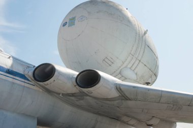 Zhukovsky, RUSSIA - 29 Ağustos 2019: Sovyet ağır taşımacılık uçağı OKB Myasishchev VM-T 
