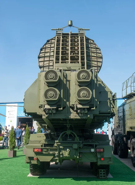 Zhukovsky, RUSSIA - 28 Ağustos 2019: Rus elektronik savaş sistemi (EW) 