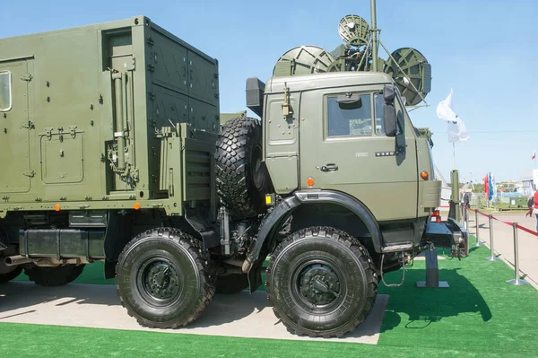 Zhukovsky, RUSSIA - 28 Ağustos 2019: Rus elektronik savaş sistemi (EW) 