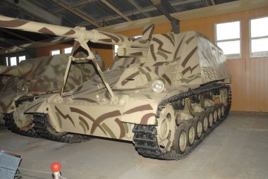 MOSCOW REGION, RUSSIA - 9 EPTEMBER 2007: Kubinka Zırhlı Araçlar Müzesi 'nde eski Alman otomatik silahı 