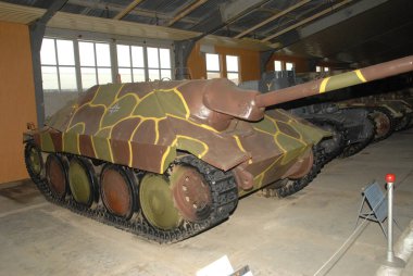 MOSCOW REGION, RUSSIA - 9 Eylül 2007: Çekoslovak zırhlı araçlar müzesindeki Alman tablosu 