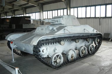 MOSCOW REGION, RUSSIA - 1 Mayıs 2004: Sovyet hafif tankı T-60 zırhlı araçlar müzesinde, Kubinka, Moskova bölgesi
