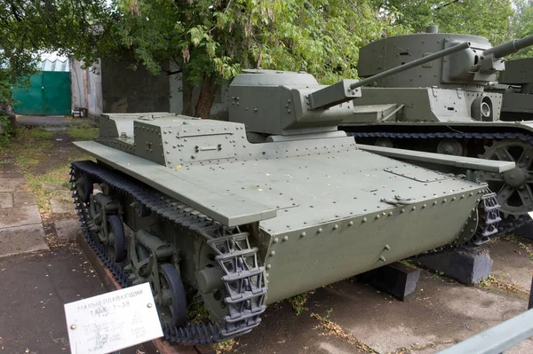 Moscou Rússia Julho 2012 Tanque Anfíbio Ligeiro Histórico Soviético Museu — Fotografia de Stock