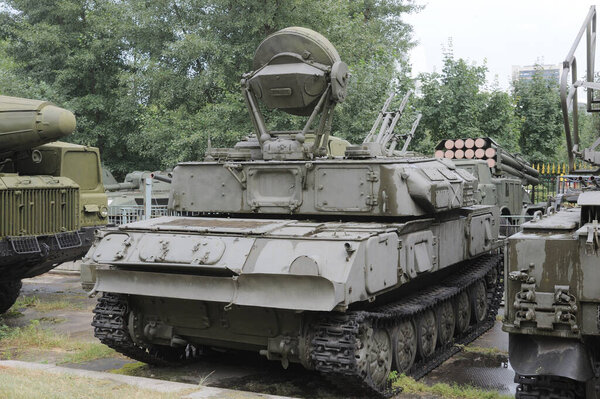 MOSCOW, RUSSIA - July 13, 2012: Anti-aircraft self-propelled gun ZSU-23-4 "Shilka" in the Central Museum of Armed forces