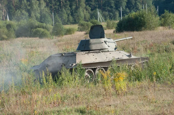 Tjernogolovka Moskvaregionen Ryssland Augusti 2018 Sovjetisk Gammal Stridsvagn Det Stora — Stockfoto