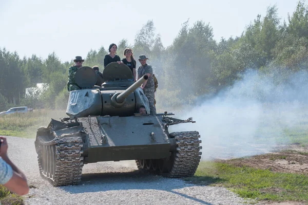 Chernogolovka Moskva Region Ryssland Augusti 2018 Sovjetiska Gamla Tank Med — Stockfoto