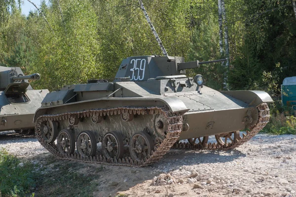 2018年8月25日 苏联轻型坦克T Great Ww2 在俄罗斯莫斯科地区的复古集会 战争机器 Motors War 上展示 — 图库照片