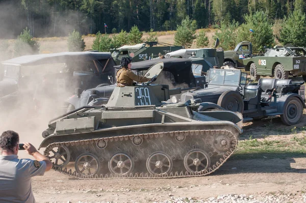 Tschernogolowka Gebiet Moskau Russland August 2018 Sowjetischer Leichter Alter Panzer — Stockfoto