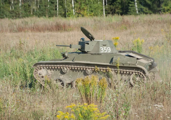 Chernogolovka Região Moscou Rússia Agosto 2018 Velho Tanque Leve Soviético — Fotografia de Stock