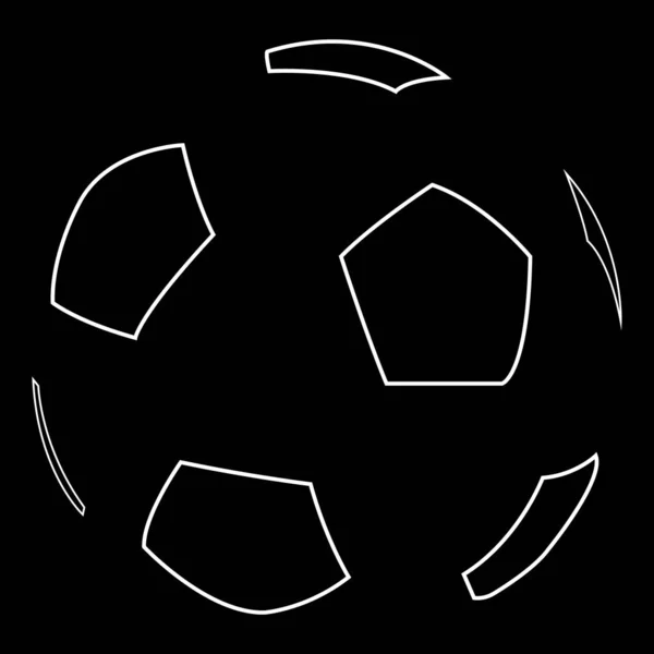 Icono Pelota Fútbol Ilustración Simple Vector Plano Fondo Negro — Vector de stock