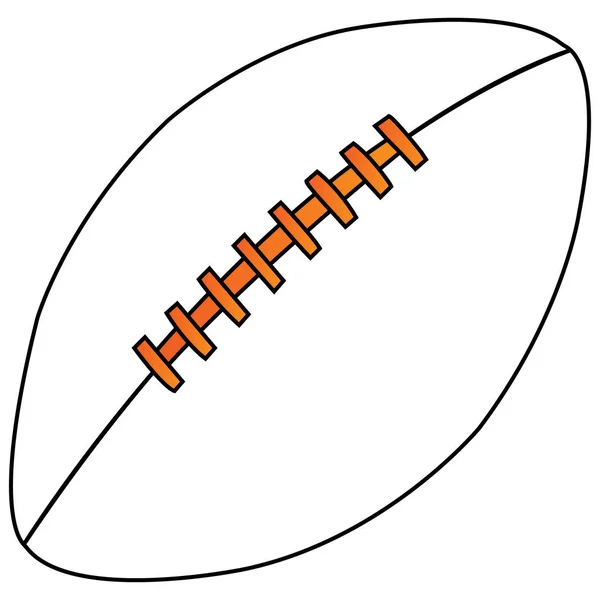 Rugby Ball Umriss Vektor Symbol Einfach Flache Symbol Zeichen — Stockvektor