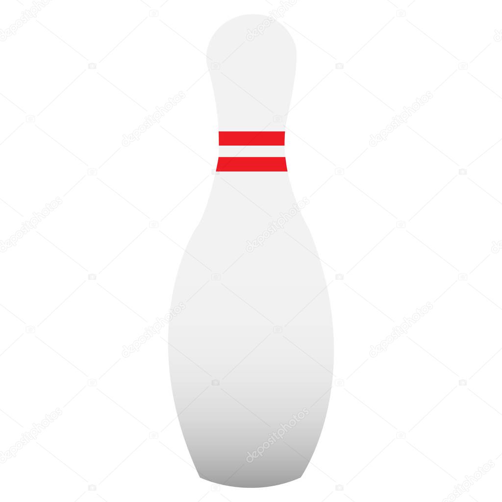 bowling skittle vector flat icon sign white and red