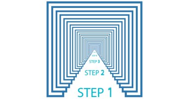 vektör illüstrasyon adım sonsuz. Meydanı. soyut eps 10