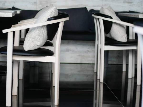 black and white restaurant design chairs