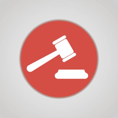 Yargıç Gavel Icon Vektör Tasarım Şablonu. Düz illüstrasyon Eps10
