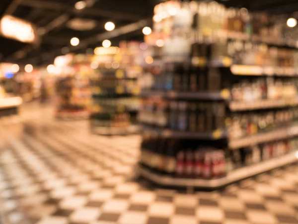 Supermarket Obchod Rozostřil Pozadí Bokehem Zaostřil Obraz — Stock fotografie