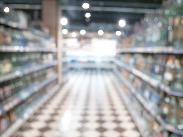 Supermarkt Blauer Hintergrund Mit Bokeh Defokussiertes Image — Stockfoto