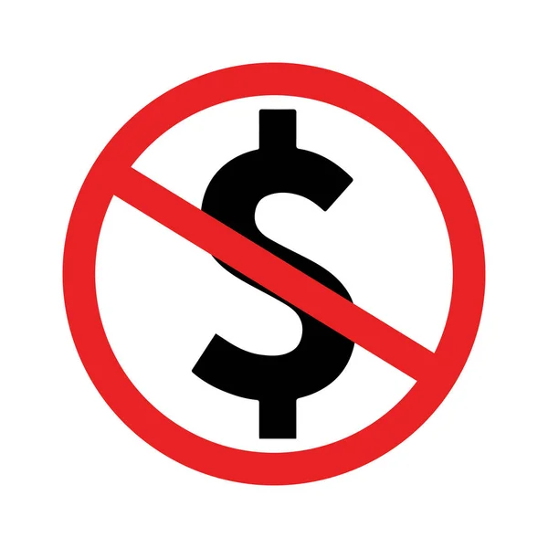 Красный Знак Запрета Доллар Rehibition Icon Isolated White Background — стоковый вектор