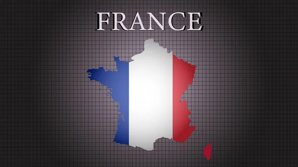 Carte France Peinte Aux Couleurs Drapeau — Image vectorielle