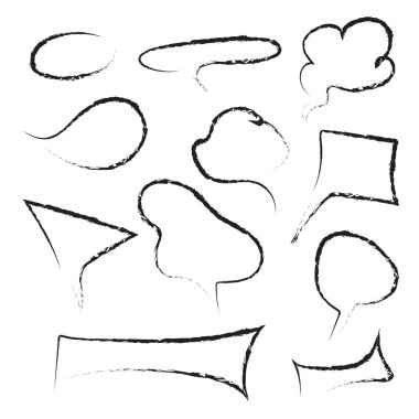 Resimler için el çizimi konuşma baloncukları ayarlandı