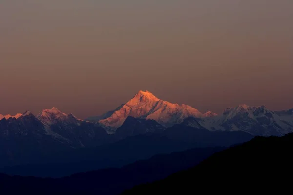 Monte Kanchenjunga Cordillera Del Himalaya Imagen De Stock