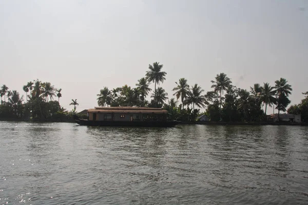 Lakóhajók Alleppey Backwater Kerala — Stock Fotó