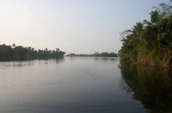 Łodzie Domowe Alleppey Backwater Kerala — Zdjęcie stockowe