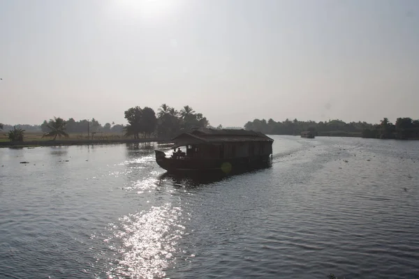 Barcos Alleppey Backwater Kerala — Fotografia de Stock