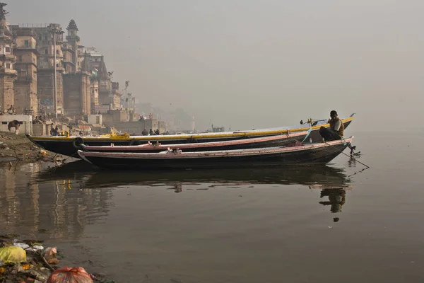 Ghats Varanasi Ganges — Zdjęcie stockowe