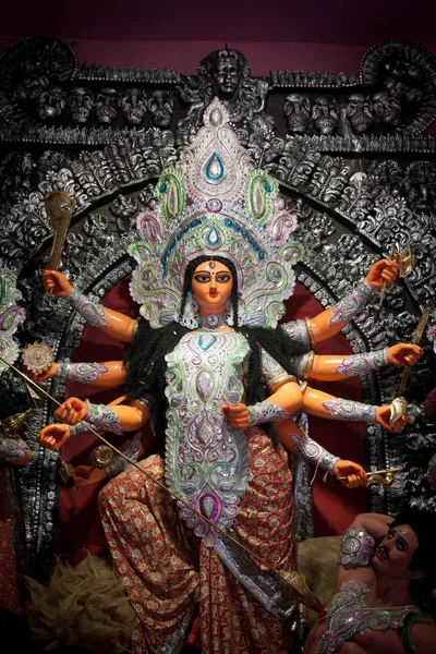 Durga Puja Also Known Durgotsava Sharodotsav Annual Hindu Festival Originating Ліцензійні Стокові Зображення