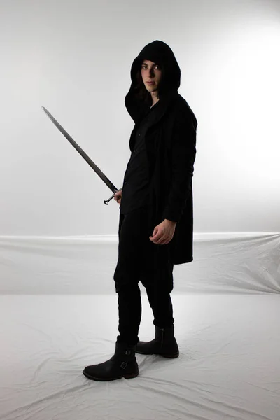 Dark Warrior Hunter Hood — Stock Photo, Image