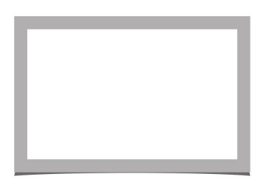 Gri basit dikdörtgen gerçekçi vektör fotoğraf çerçevesi gölge beyaz zemin üzerine yerleştirilir. Tasarım şablonu.