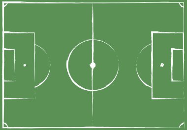futbol sahası planı, düzensiz el yeşil çim arka planda, yukarıdan çekilmiş. ESP 10 vektör çizim.