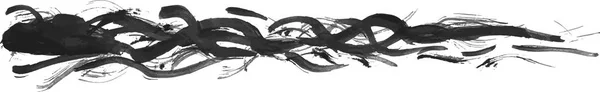 Длинный Ручной Рисунок Изолированной Полосы Кисти Грязным Черным Цветом Esp — стоковый вектор