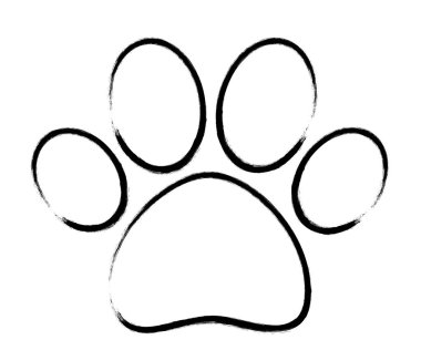 Yazdırma fırça konturu siluet eps 10 vektör çizim pençe