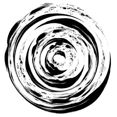 Geometrik radyal öğesi. Soyut konsantrik, radyal geometrik motif el boyalı çizgi deseni. Siyah üzerine beyaz siluetleri eps 10 vektör çizim.