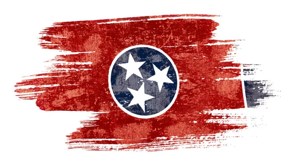 Sanat Fırça Suluboya Resim Rüzgarda Şişmiş Tennessee Bayrağı Beyaz Arka — Stok Vektör