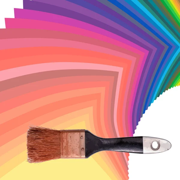 Farbpalettenführung Und Pinsel Auf Weißem Hintergrund Folge Vektorillustration — Stockvektor