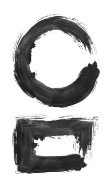 Grunge daire ve dikdörtgen afiş, logo, simgeler, etiketleri, rozetleri, insignias, posta pulları koleksiyonu kümesi boş şekiller vektör sıkıntı dokular.