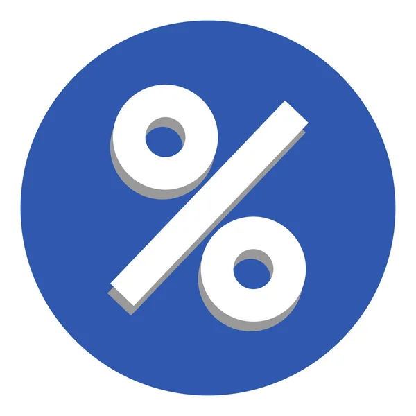 Percentage sign in a circle web icon button — Stock Vector