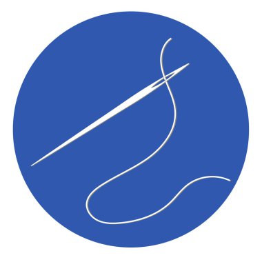 iğne ve iplik bir daire web kutsal kişilerin resmi düğme içinde