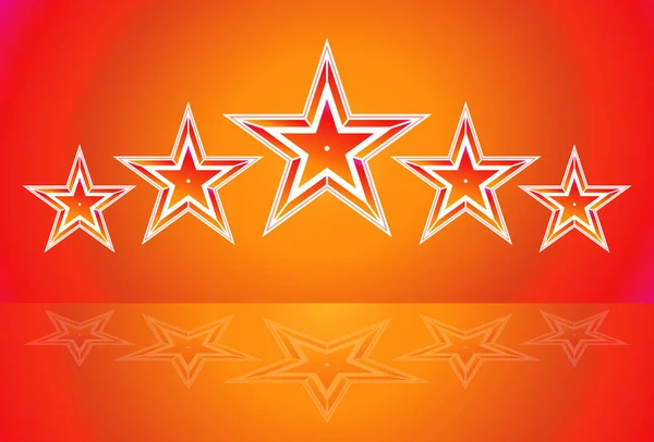 Vijf Sterren Rating Vector Illustratie Verloop Achtergrond Geel Oranje Kleuren — Stockvector