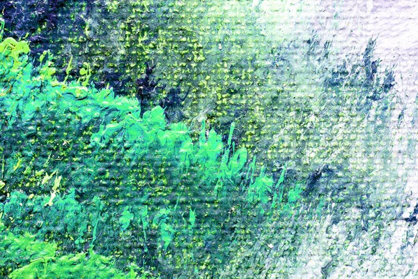 Grunge Fondo Verde Colorido Con Pinceladas Óleo Sobre Lienzo Textura — Foto de Stock