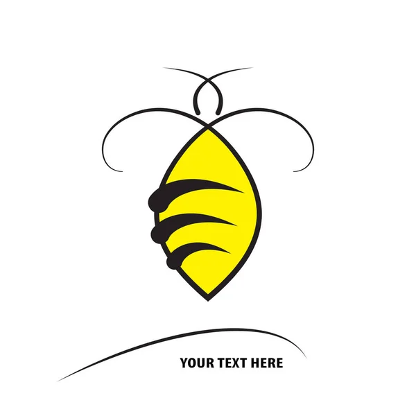 Bumble Bee Design Vector Template Linear Style Icon — Stock Vector