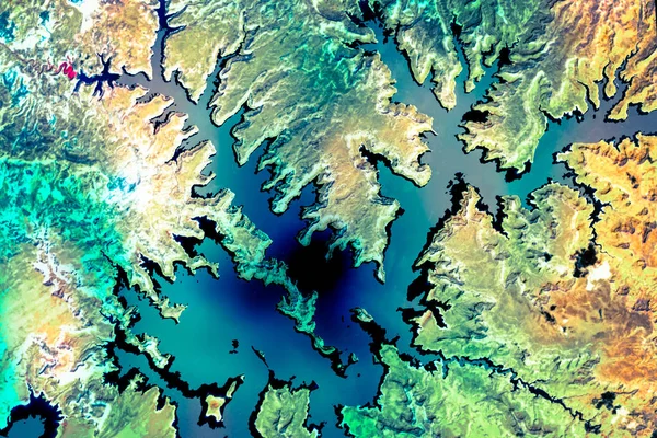 Lago Powell Vista Por Satélite Elementos Desta Imagem Fornecidos Pela — Fotografia de Stock