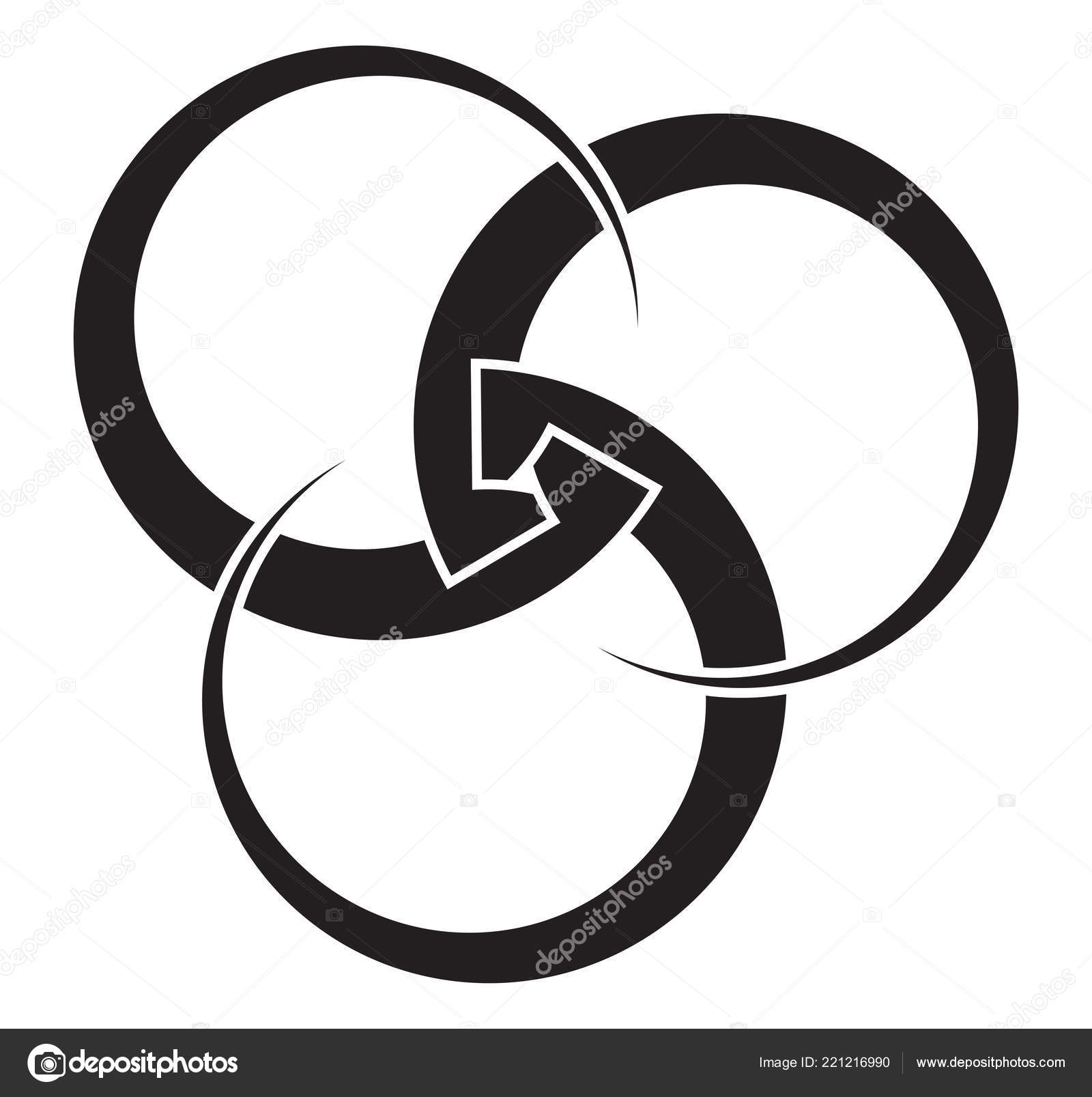Anillos Borromean Tres C rculos Entrelazados Espesor Variable Para