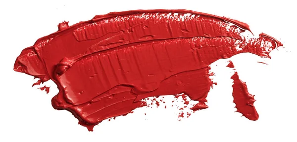 Texturizado Dibujado Mano Pintura Óleo Rojo Pincelada Pintura Convexo Con — Foto de Stock